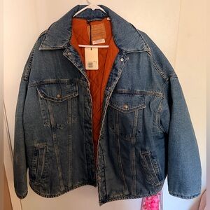 Levi's Premium Denim Jacket with Orange Quilted Lining